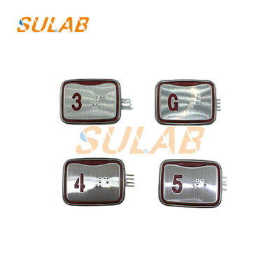 सिग्मा एमटीडी265 आयताकार पुश बटन एलजी/ज़िज़ी ओटिस लिफ्ट के लिए ब्रेल लीजेंड और 3-पिन प्लग-इन के साथ